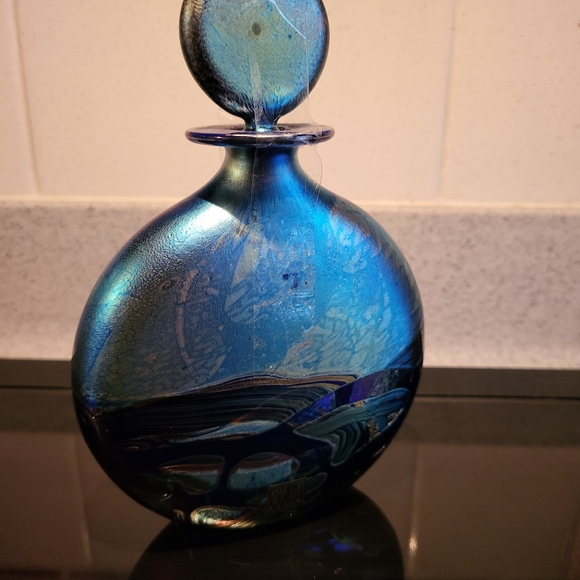 Isle of Wight England Bottle with Stopper Hand Blown w/ Original Sticker - Picture 4 of 11